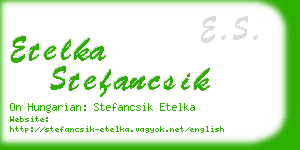 etelka stefancsik business card